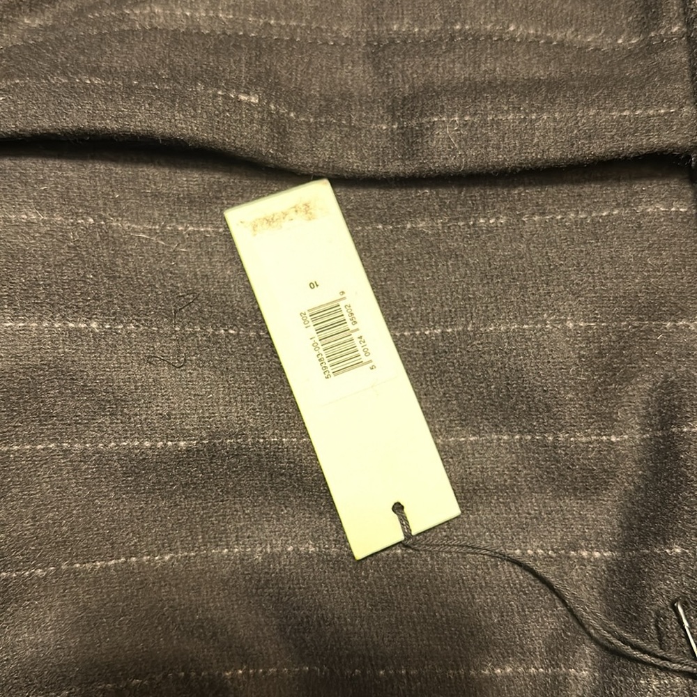 NWT! BANANA REPUBLIC WOMENS BLACK STRIPE HIGH-RISE WIDE-LEG FLARE FLANNEL PANT - Picture 9 of 9